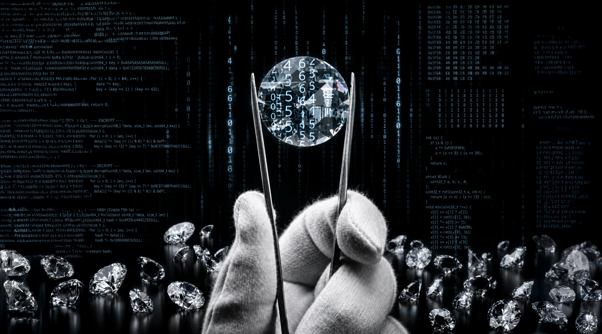 Diamant in Pinzette