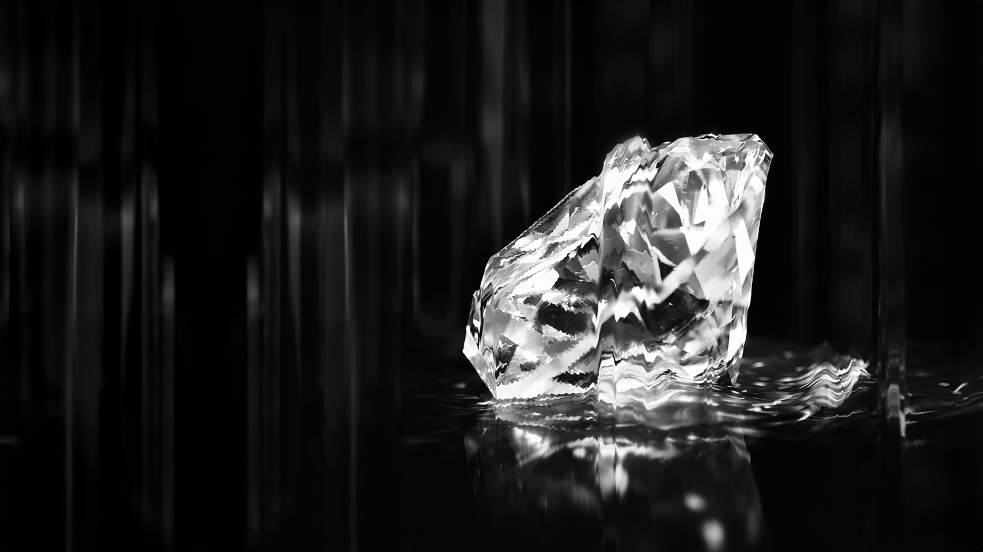 Natürlicher Diamant in luxuriösem Licht